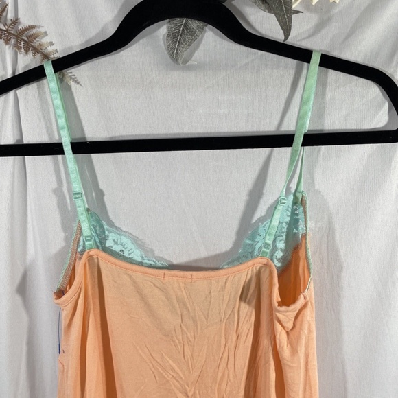 NEW PJ Salvage [ Medium ] Lace Trim Jersey‎ Camisole in Orange/Aqua Blue - Picture 9 of 12